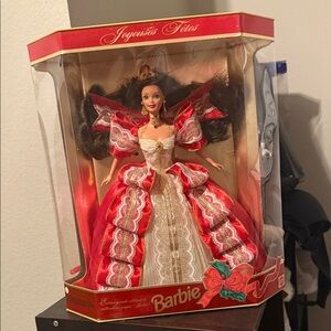 Barbie Festive Doll in Red and Gold Dress